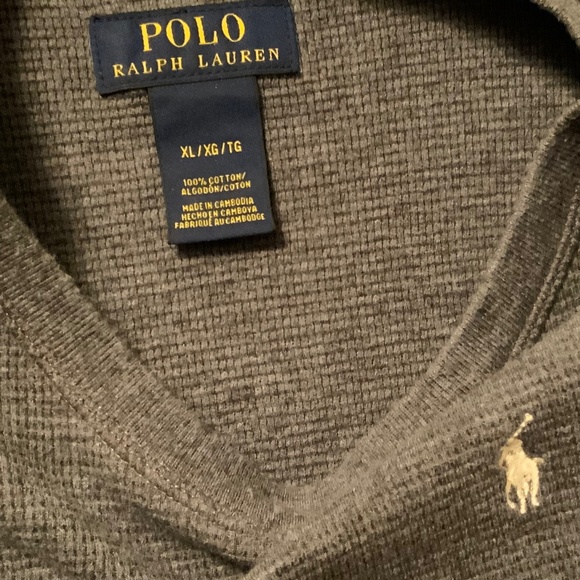 Polo Ralph Lauren LS Thermal Shirt, Mens XL, Grey - Picture 4 of 4